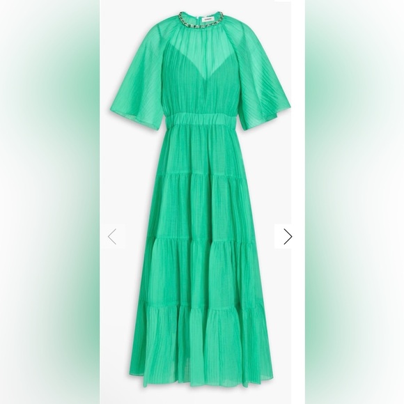Sandro Dresses & Skirts - Sandro Emerald Green Tiered Maxi Dress